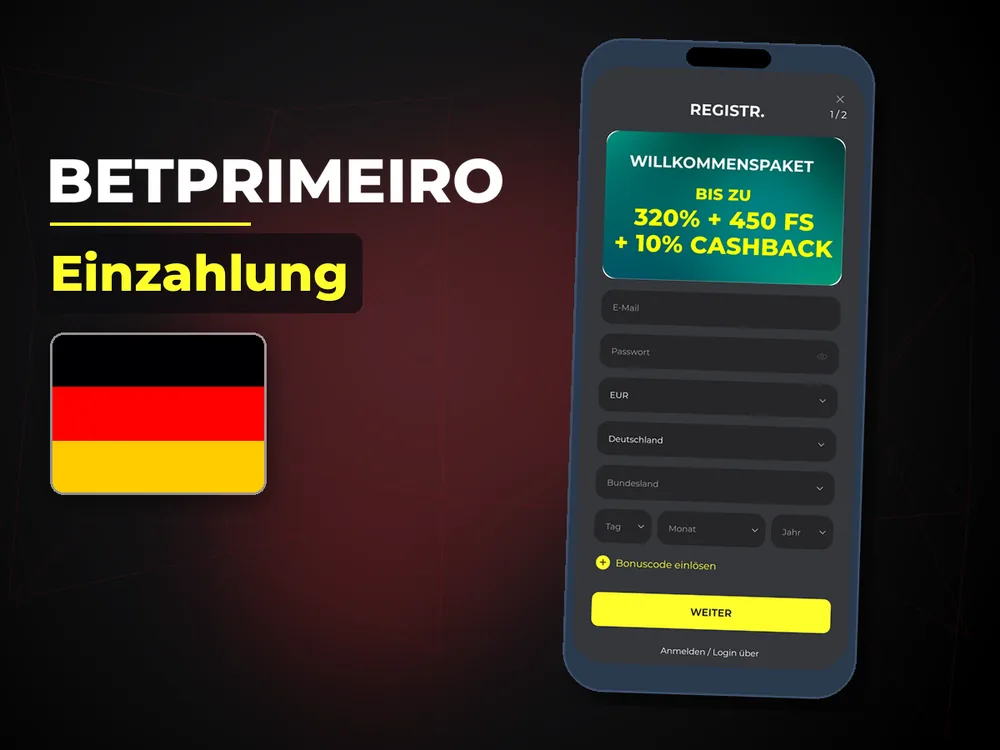 Betprimeiro - Einzahlung