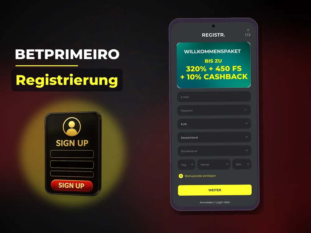 Betprimeiro - Registrierung